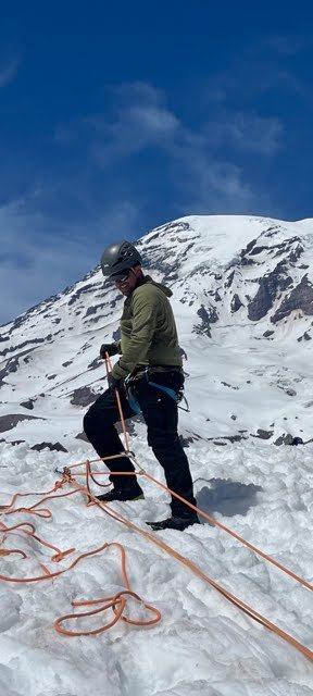 Bill Hayes climbing Mount Rainier